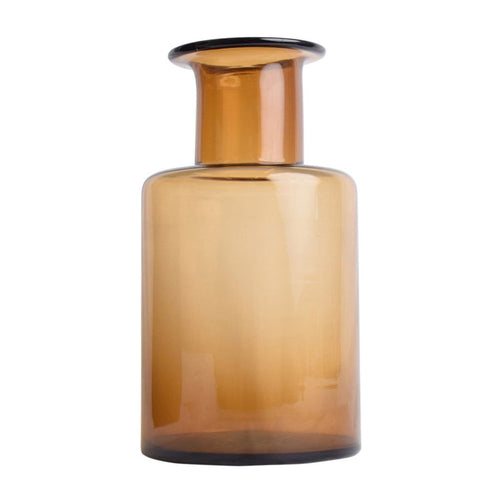 Glass Bottle Vase - Brown