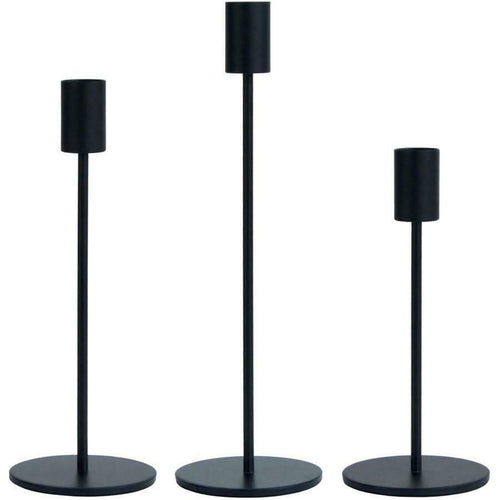 Black Candlestick Holders - Set